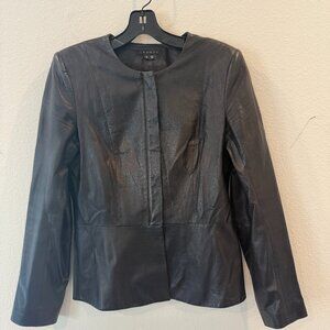 Theory Black Lambskin Leather Jacket